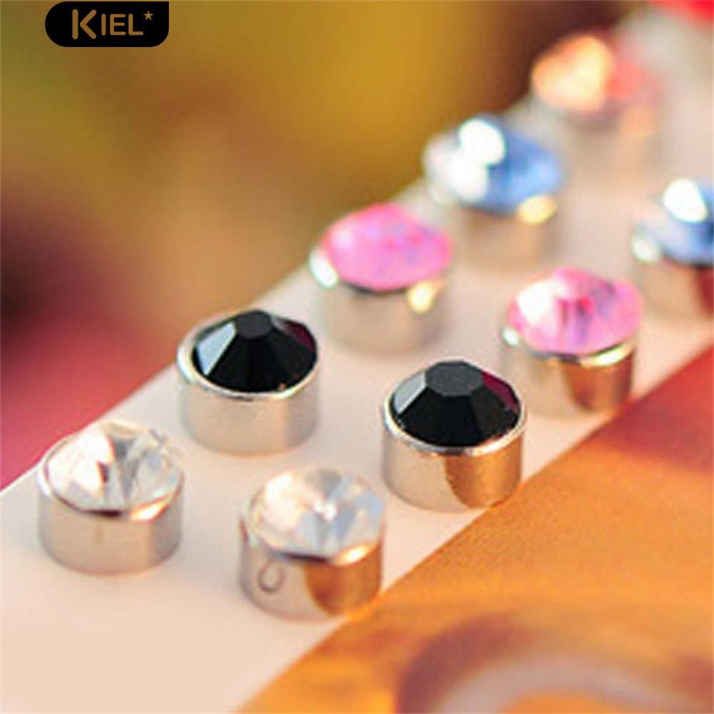 Set 12 đôi khuyên tai đính đá zircon giả thời trang