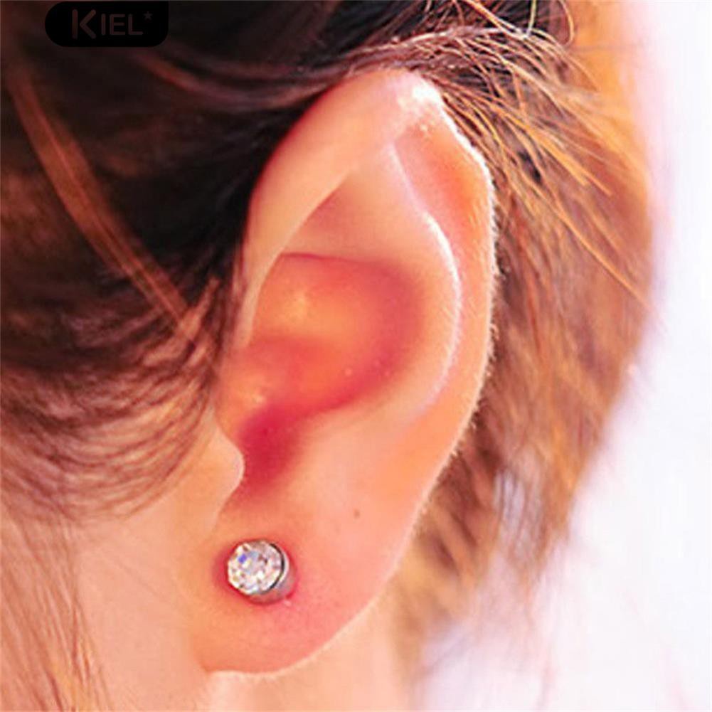 Set 12 đôi khuyên tai đính đá zircon giả thời trang