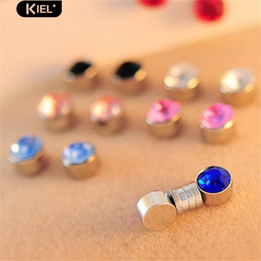 Set 12 đôi khuyên tai đính đá zircon giả thời trang
