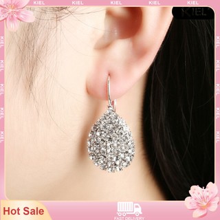 Bông tai hình giọt nước đính kim cương giả lấp lánh
