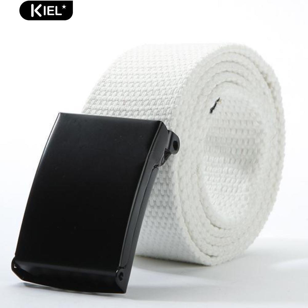 Dây nịt vải canvas màu trơn thời trang cho cả nam và nữ