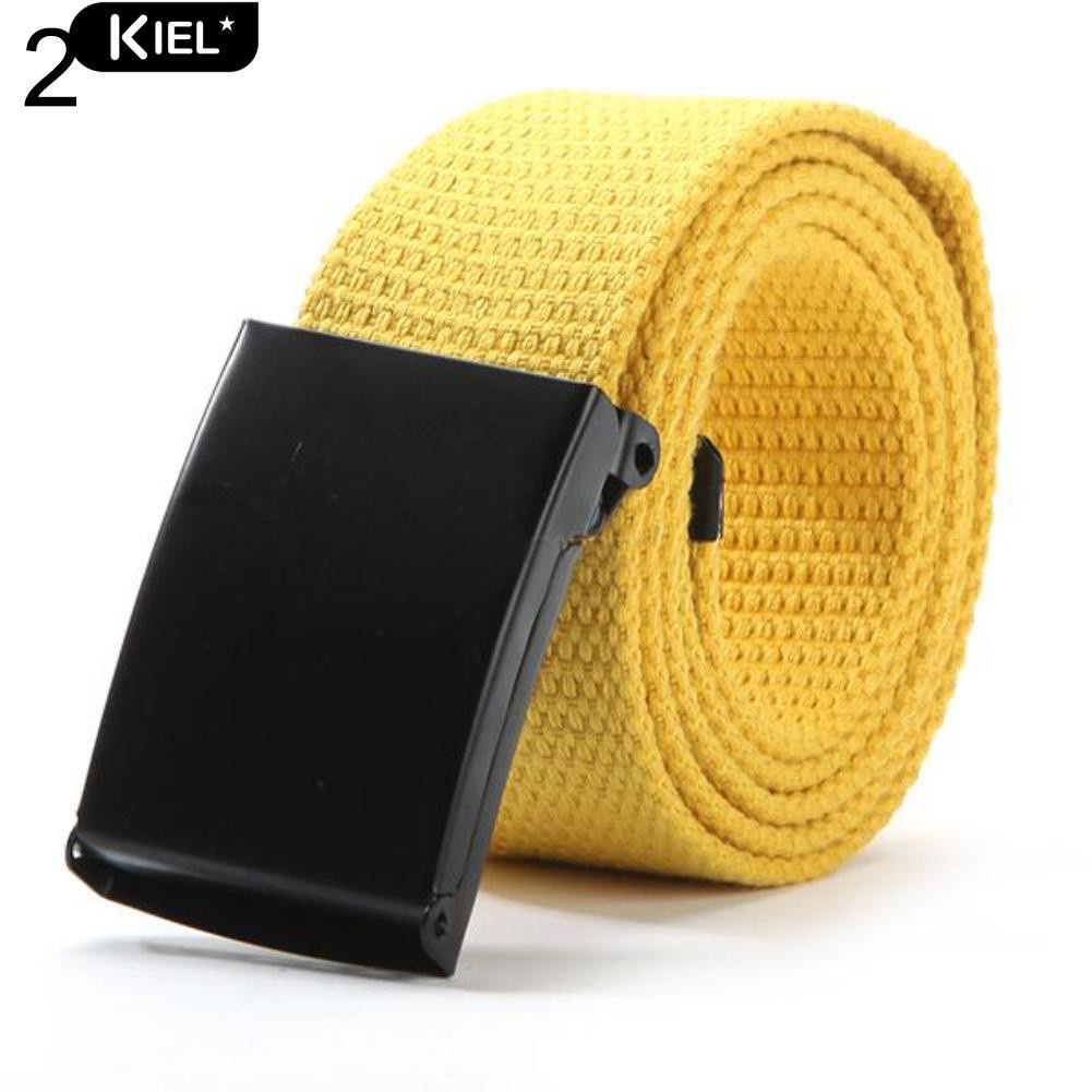 Dây nịt vải canvas màu trơn thời trang cho cả nam và nữ