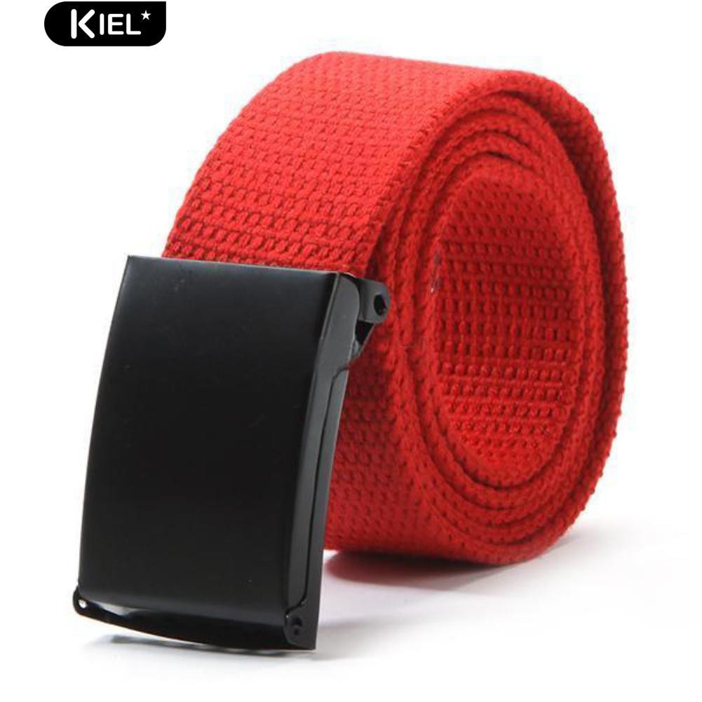 Dây nịt vải canvas màu trơn thời trang cho cả nam và nữ