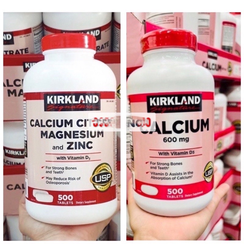 [Hàng Mỹ]date/2026 Viên uống Kirkland Calcium Citrate Magnesium and Zinc 500v