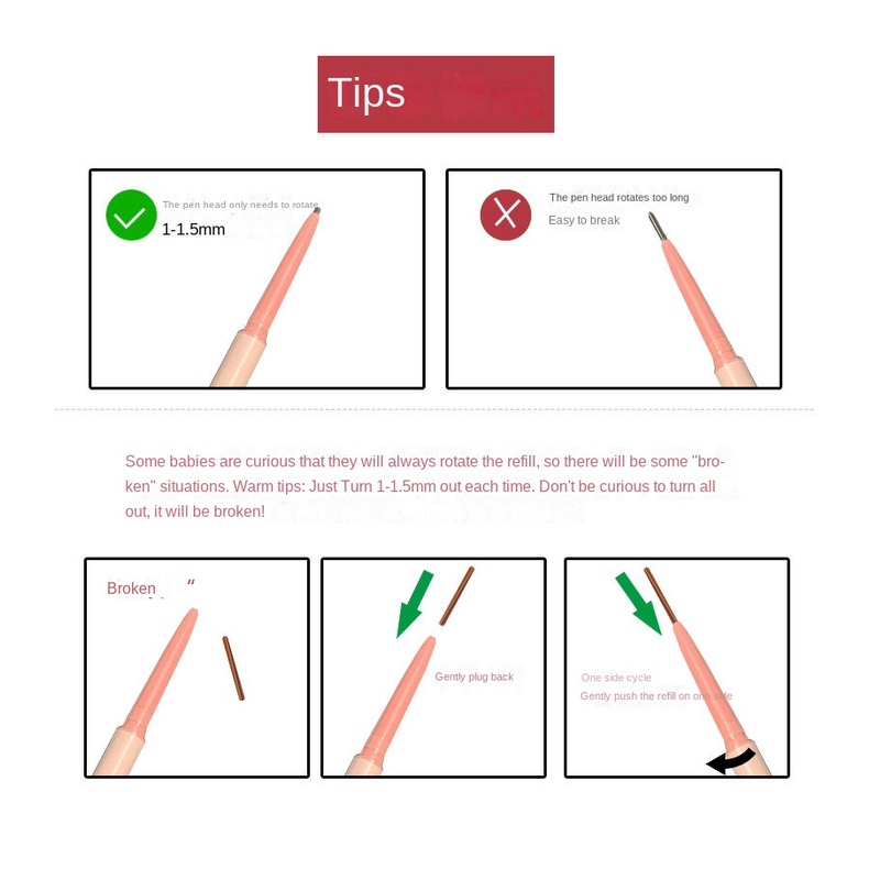 Bút kẻ lông mày HEY.YUE hai đầu siêu mịn lâu trôi tự nhiên chống nước/mồ hôi xoay tự động cho người mới