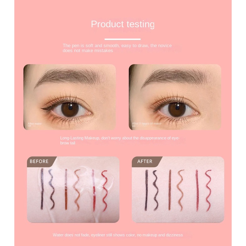 Bút kẻ lông mày HEY.YUE hai đầu siêu mịn lâu trôi tự nhiên chống nước/mồ hôi xoay tự động cho người mới