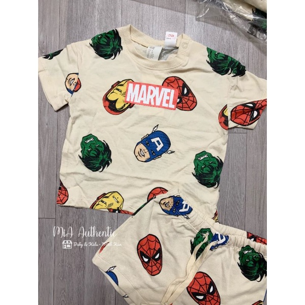 Set cộc tay bé trai Marvel HM Auth chất vải Siêu ĐỈNH