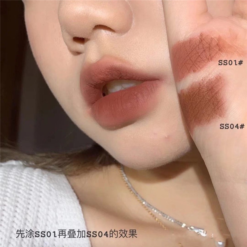 Son lì Mengjieshangpin mềm mịn như nhung chống nước chống khô môi lâu trôi