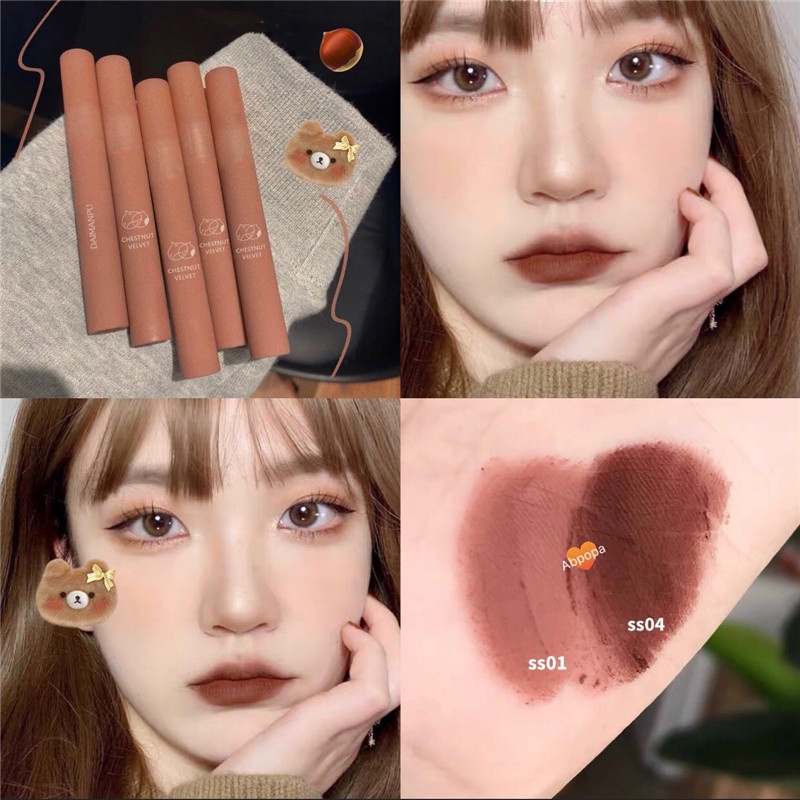Son lì Mengjieshangpin mềm mịn như nhung chống nước chống khô môi lâu trôi