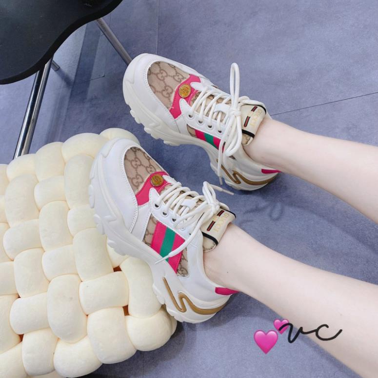 Giày thể thao Gu cci bản đẹp nhất,đế cao 5cm tôn dáng. Hàng quảng châu fullbox đầy đủ