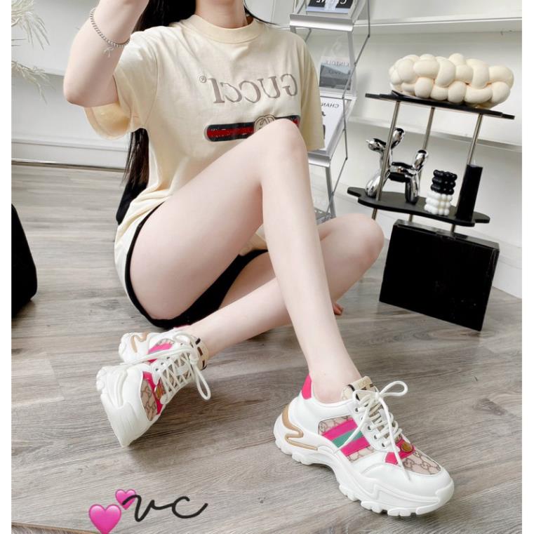 Giày thể thao Gu cci bản đẹp nhất,đế cao 5cm tôn dáng. Hàng quảng châu fullbox đầy đủ