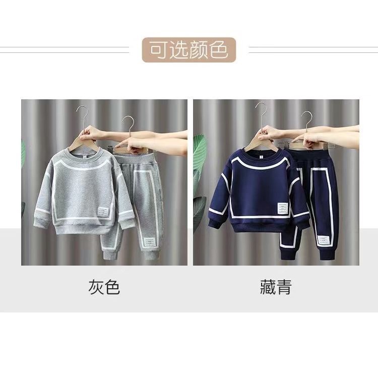 Set Đồ Thể Thao Hai Món Lót Lông Cừu Dày Dặn Phong Cách Mới Mùa Thu Cho Bé Trai