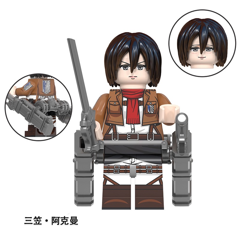 Mô Hình lego Nhân Vật mikasa arming soldier Trong attack on titan