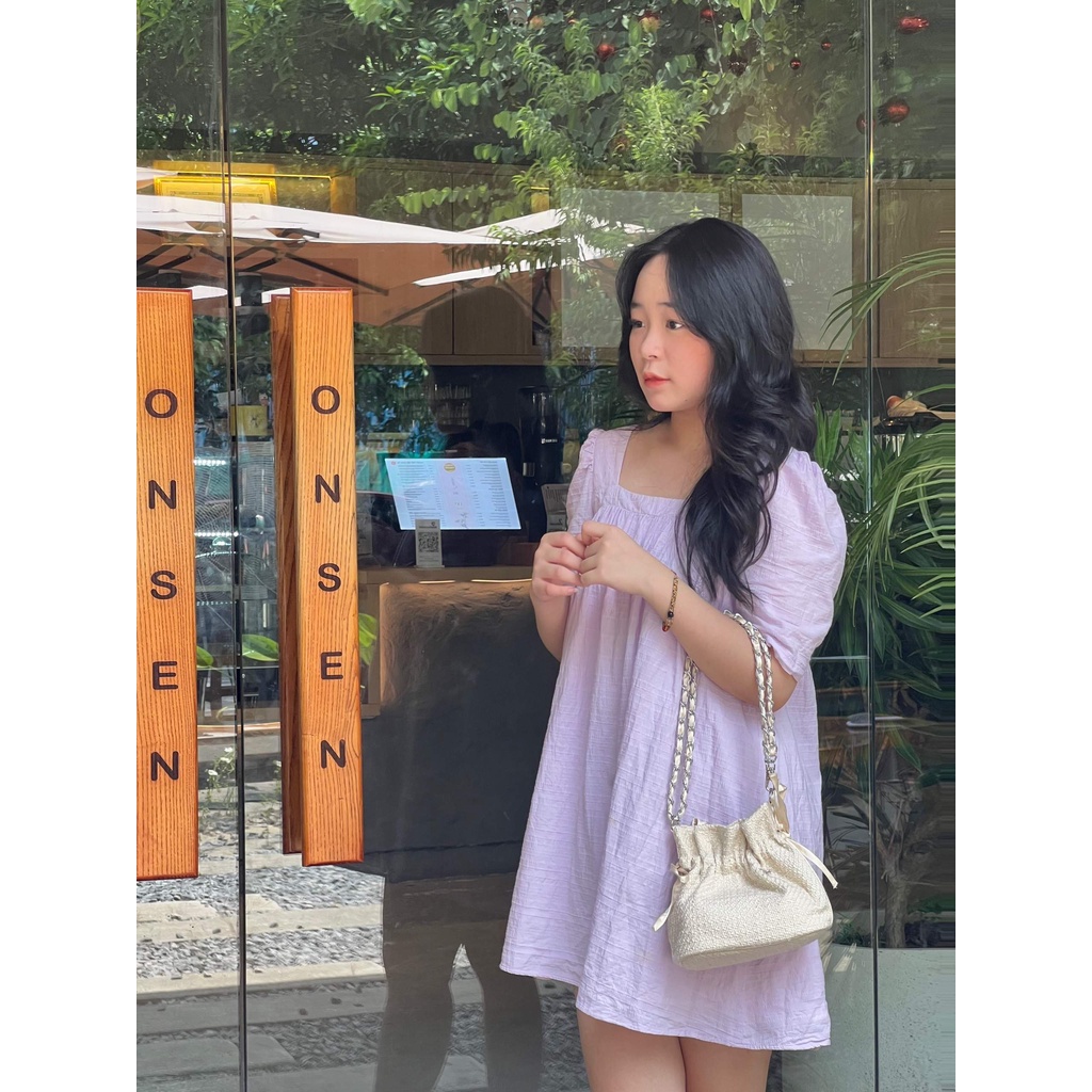 Túi xách đeo vai nữ màu hồng nhạt Mochi Bag - TUILATUI