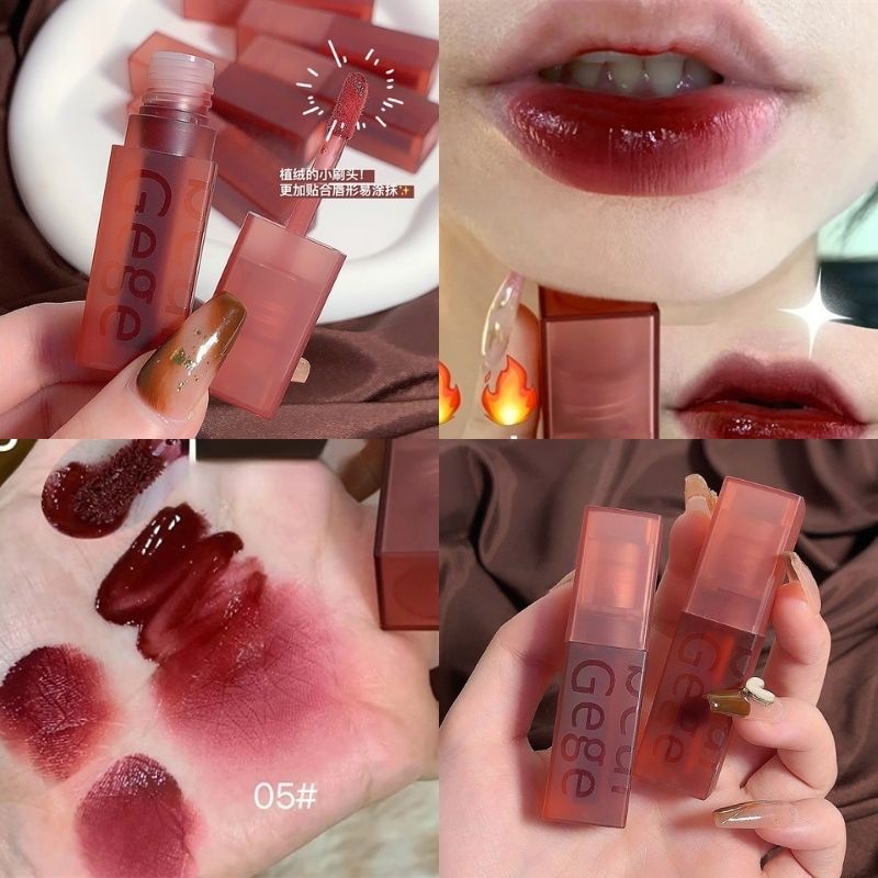 Gege bear Son Môi Màu Nhung Lì Chống Thấm Nước Lâu Trôi Giúp Dưỡng Ẩm Cho Môi