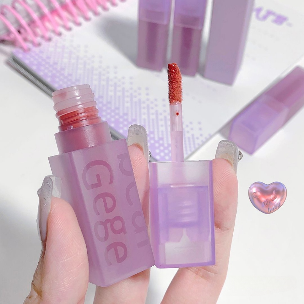 Gegebear Son Bóng Màu Nhung Lì Dưỡng Ẩm Kháng Nước Lâu Trôi hazy