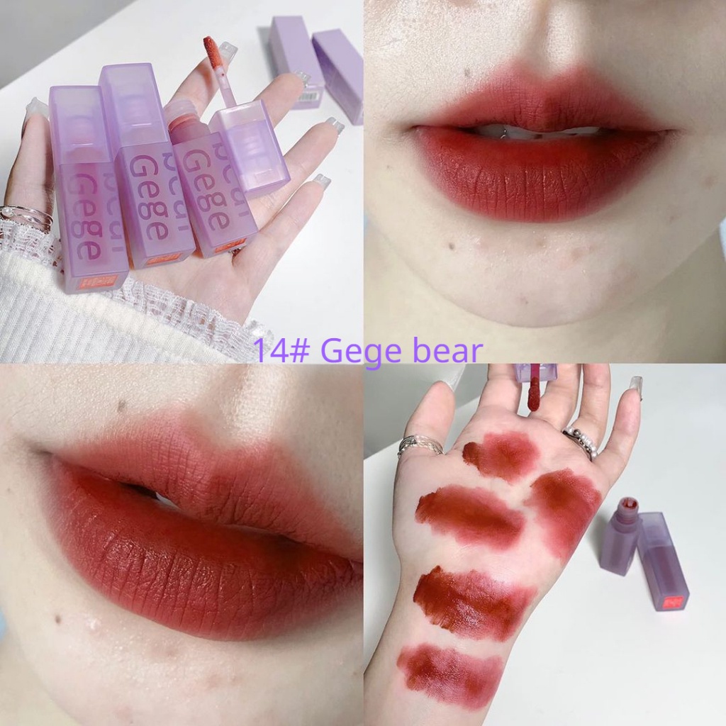 Gegebear Son Bóng Màu Nhung Lì Dưỡng Ẩm Kháng Nước Lâu Trôi hazy