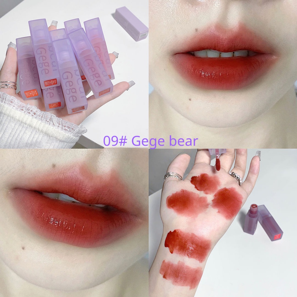 Gegebear Son Bóng Màu Nhung Lì Dưỡng Ẩm Kháng Nước Lâu Trôi hazy