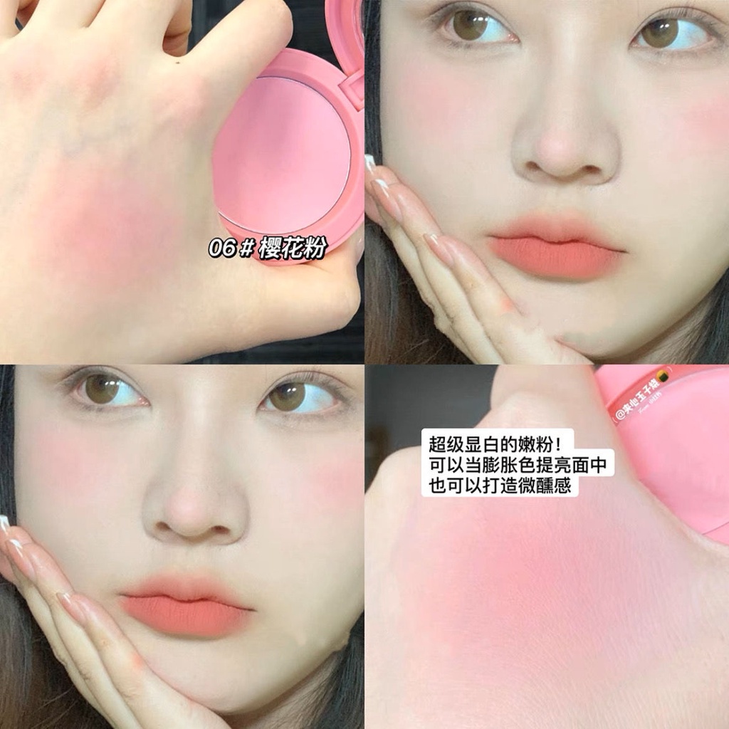 Phấn má hồng đơn sắc herorange tông nhung lì màu cam đào/ cam mờ tự nhiên mềm mại 4 màu kiềm dầu chống nước làm sáng da