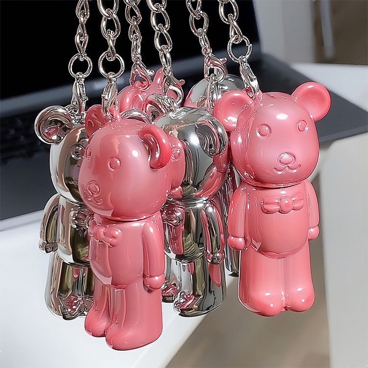 Son môi herorange ARTVALUE màu nude nhung lì đất sét tự nhiên hình gấu xinh xắn dạng móc khóa nghệ thuật