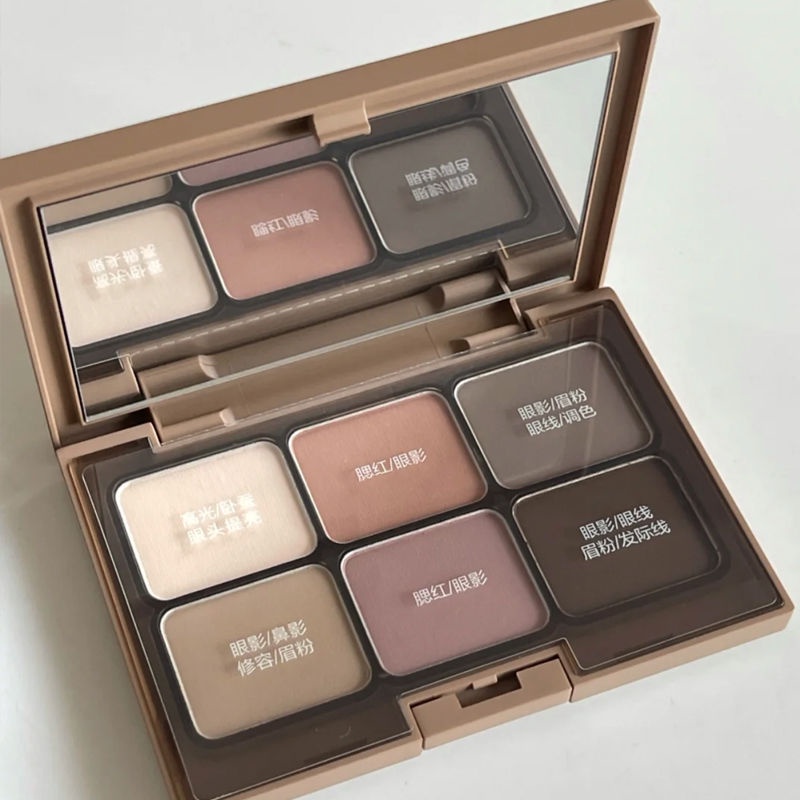 HERORANGE 6 Màu Bảng Phấn Mắt Màu Lì Và Màu Nhũ Kim Tuyến Trang Điểm Lâu Trôi Phấn Mắt