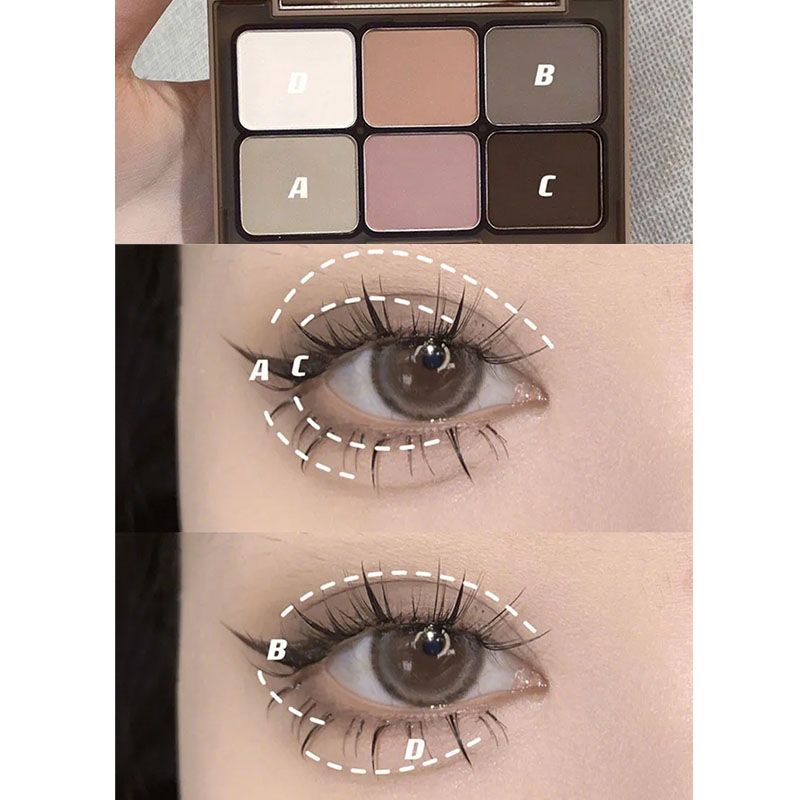 HERORANGE 6 Màu Bảng Phấn Mắt Màu Lì Và Màu Nhũ Kim Tuyến Trang Điểm Lâu Trôi Phấn Mắt