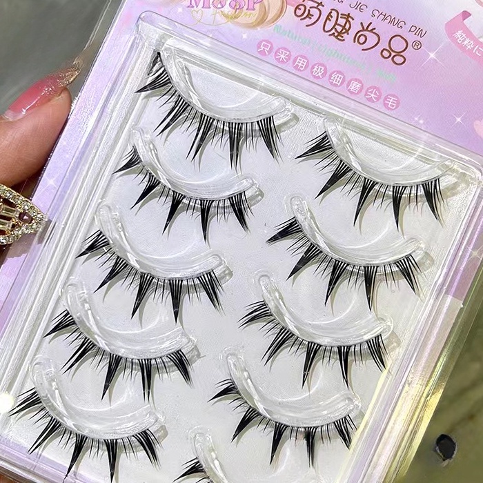 Lông mi giả herorange MengJieShangPin phong cách truyện tranh Nhật Bản búp bê tự nhiên màu đen siêu mịn 10-13mm