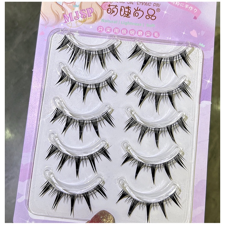 Lông mi giả herorange MengJieShangPin phong cách truyện tranh Nhật Bản búp bê tự nhiên màu đen siêu mịn 10-13mm