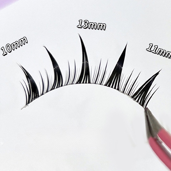 Lông mi giả herorange MengJieShangPin phong cách truyện tranh Nhật Bản búp bê tự nhiên màu đen siêu mịn 10-13mm