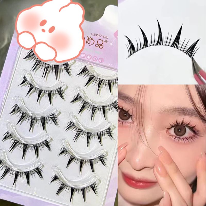 Lông mi giả herorange MengJieShangPin phong cách truyện tranh Nhật Bản búp bê tự nhiên màu đen siêu mịn 10-13mm