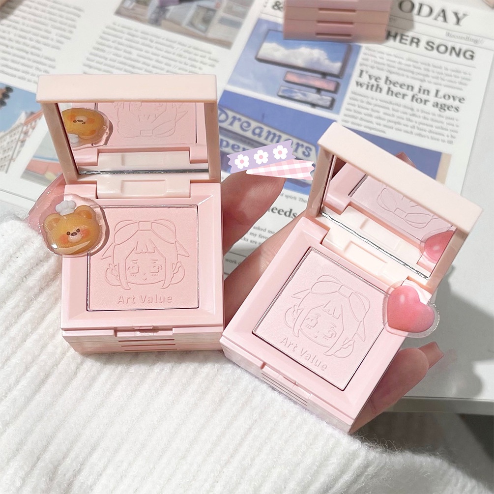 Phấn má hồng Herorange 4 trong 1 tông cam đào / nude tự nhiên làm sáng da