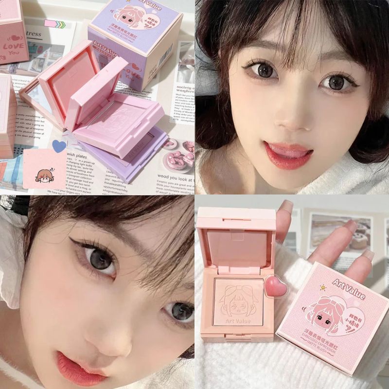 Phấn má hồng Herorange 4 trong 1 tông cam đào / nude tự nhiên làm sáng da