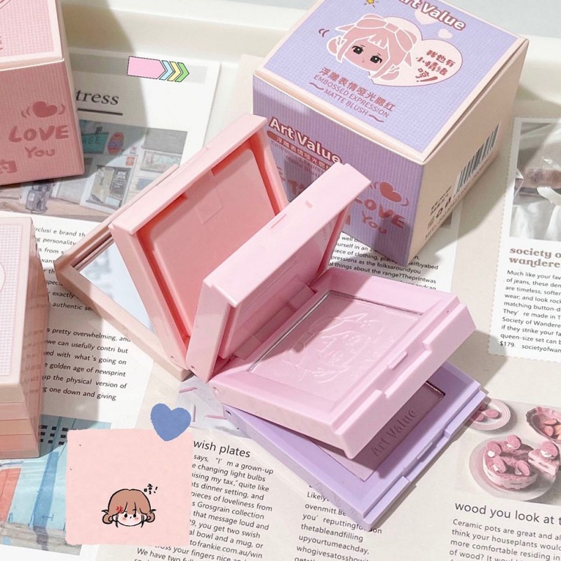 Phấn má hồng Herorange 4 trong 1 tông cam đào / nude tự nhiên làm sáng da