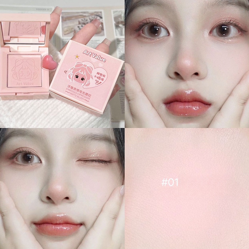 Phấn má hồng Herorange 4 trong 1 tông cam đào / nude tự nhiên làm sáng da