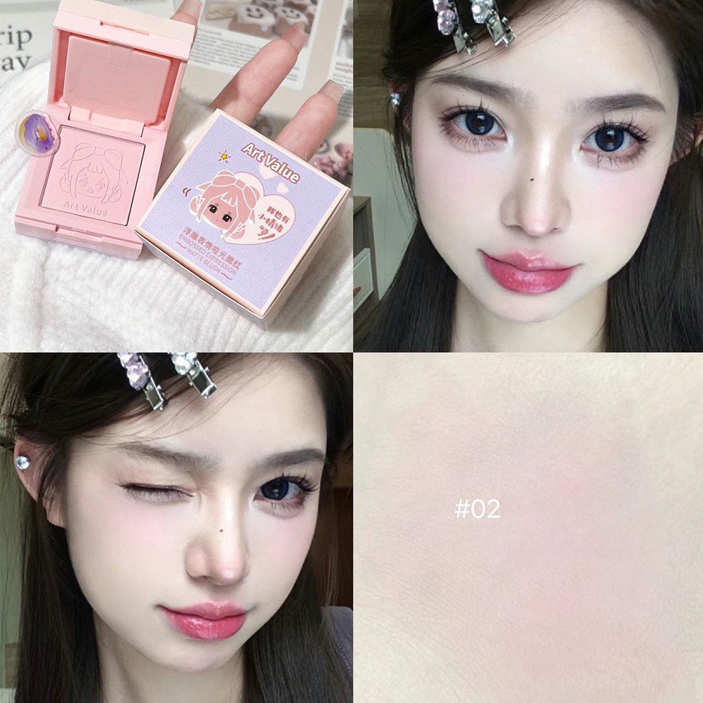 Phấn má hồng Herorange 4 trong 1 tông cam đào / nude tự nhiên làm sáng da