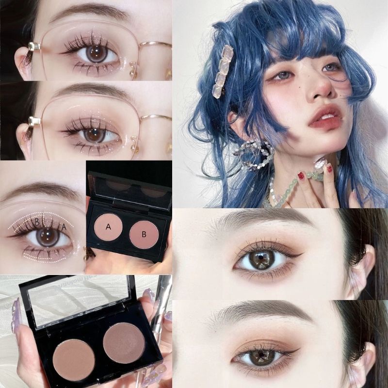 Bảng phấn mắt herorange Phantom Bear 2 màu lì/ ánh ngọc trai kết hợp thời trang mờ / nhám