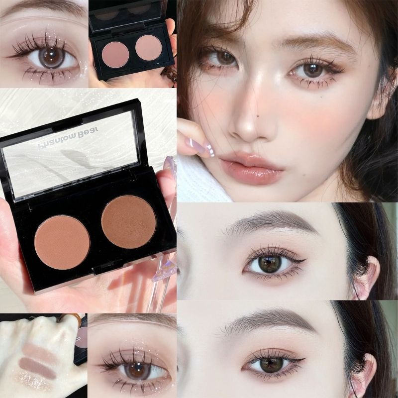 Bảng phấn mắt herorange Phantom Bear 2 màu lì/ ánh ngọc trai kết hợp thời trang mờ / nhám