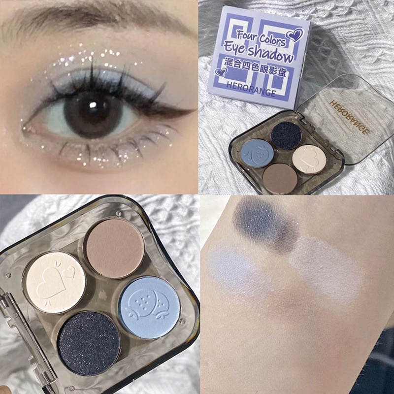 Bảng phấn mắt herorange 4 màu sắc tố cao màu sắc long lanh quyến rũ cao cấp