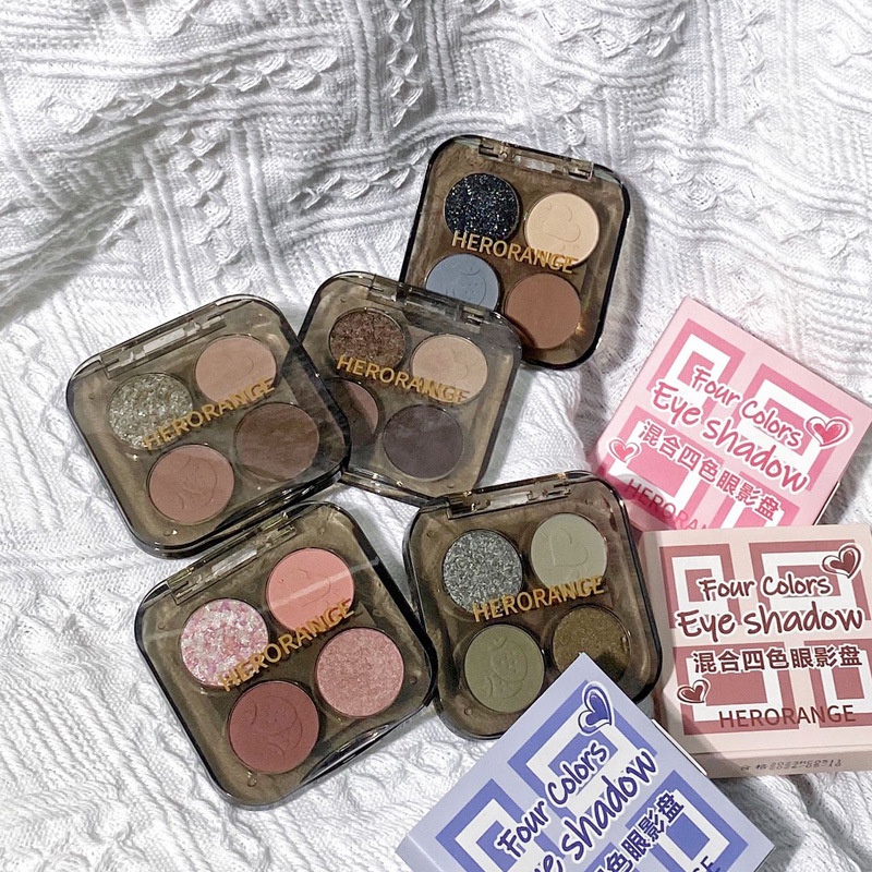 Bảng phấn mắt herorange 4 màu sắc tố cao màu sắc long lanh quyến rũ cao cấp