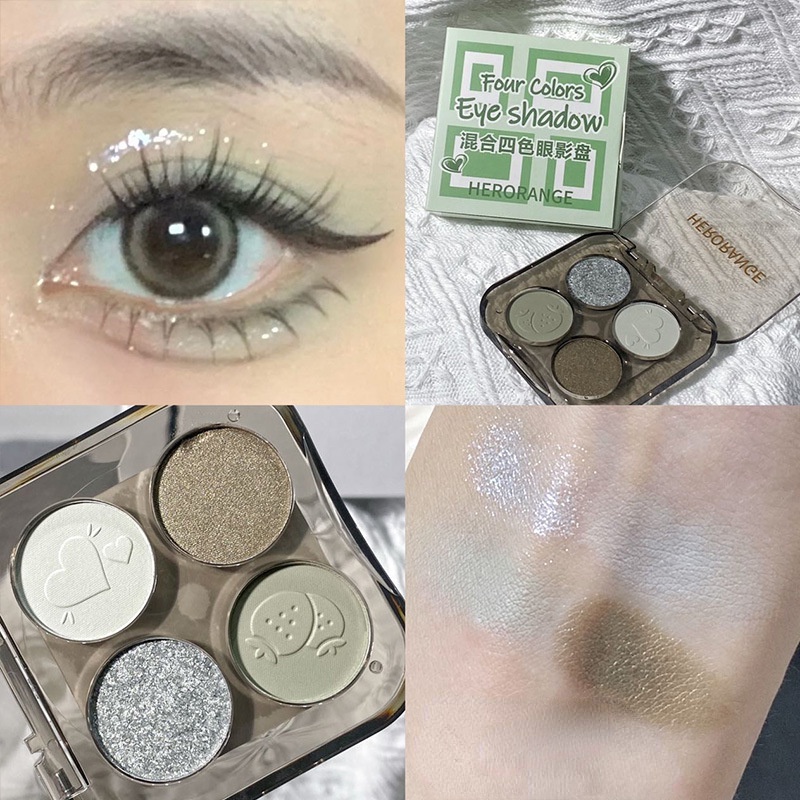 Bảng phấn mắt herorange 4 màu sắc tố cao màu sắc long lanh quyến rũ cao cấp