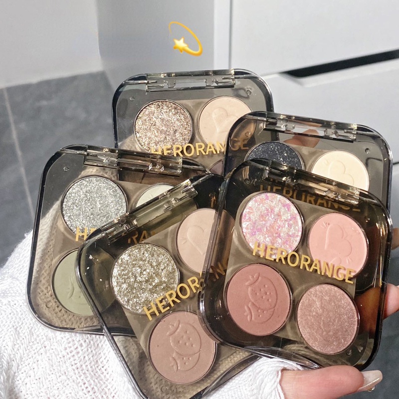 Bảng phấn mắt herorange 4 màu sắc tố cao màu sắc long lanh quyến rũ cao cấp