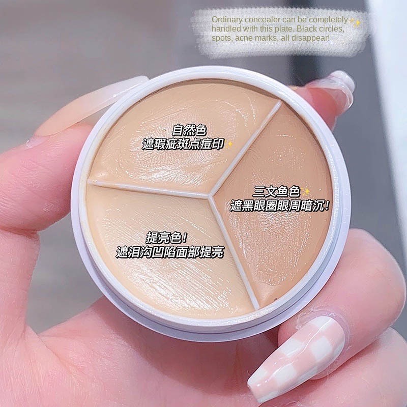 Bảng kem che khuyết điểm / tạo khối herorange Maistok 3 màu che phủ quầng thâm mắt và mặt chuyên nghiệp