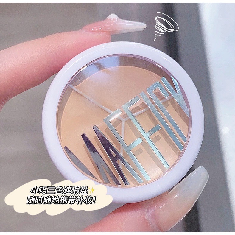 Bảng kem che khuyết điểm / tạo khối herorange Maistok 3 màu che phủ quầng thâm mắt và mặt chuyên nghiệp