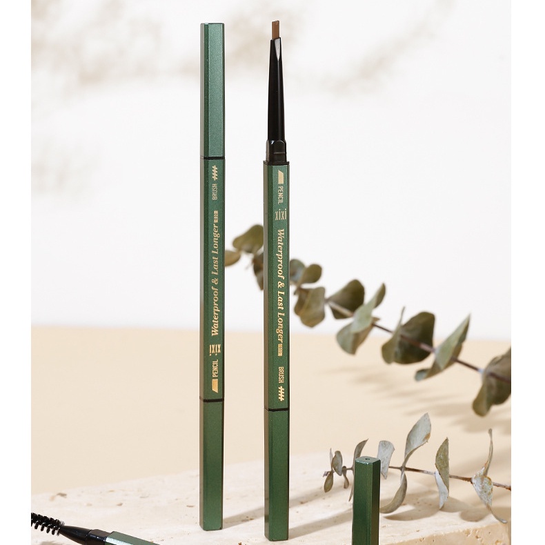 Hai Đầu Chì Kẻ Lông Mày Trôi Không Thấm Nước Và Mồ Hôi Bút Lông Mày Với Bàn Chải Chì Kẻ Lông Mày