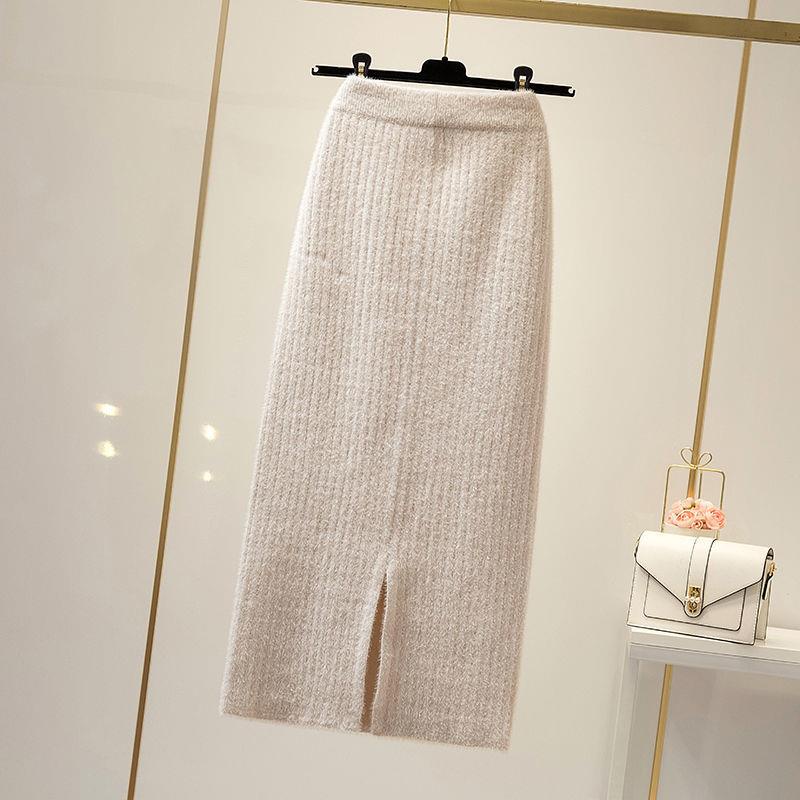Plus Chân Váy Nhung Lưng Cao Dáng Suông Xẻ Tà Thời Trang Thu Đông 2022 Cho Nữ