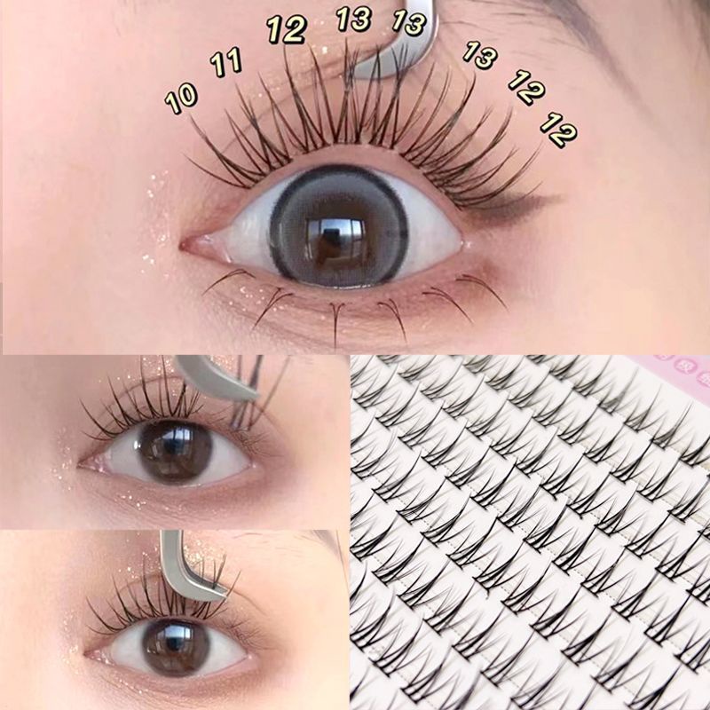 Lông Mi Giả 10 Hàng Thân Đen Tự Nhiên Mengjoeshangpin Dành Cho Người Mới Bắt Đầu