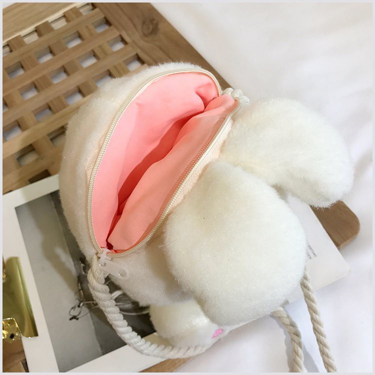 Túi thời trang đeo chéo hình thỏ nhồi bông Túi đeo chéo họa tiết hoạt hình xinh xắn dành cho nữ