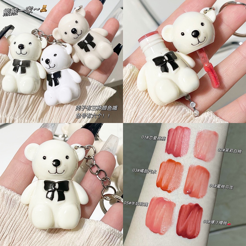 Son Môi ARTVALUE 6 Màu Nhung Lì Sắc Tố Cao Dưỡng Ẩm Lâu Trôi Có Sắc Móc Khóa Hình Gấu Nghệ Thuật