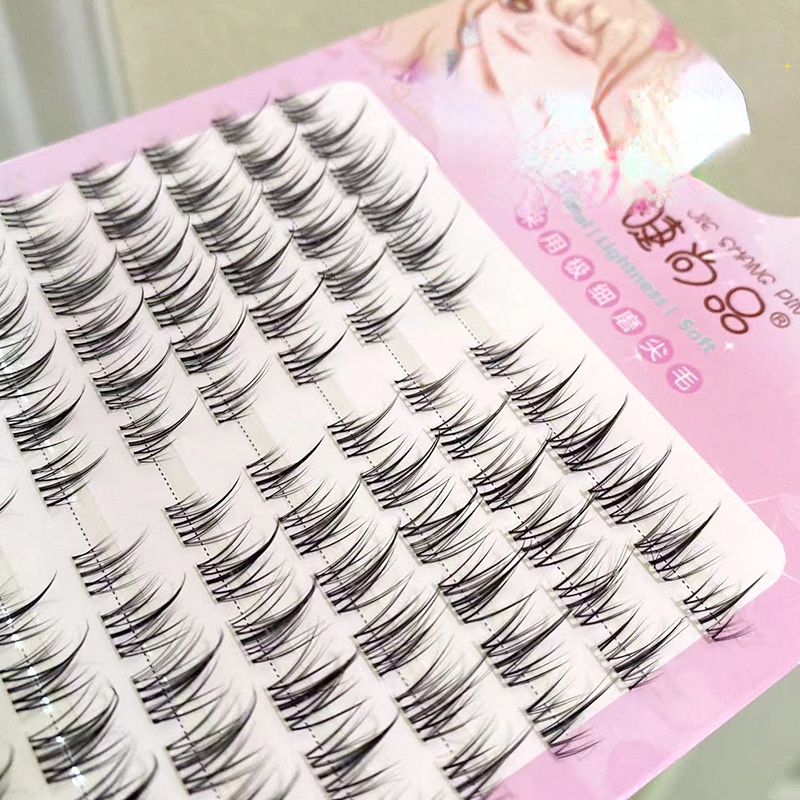 MengJieShangPin 10 Hàng Lông Mi Giả Cong Dày Tự Nhiên Có Keo Dán Tái Sử Dụng Nhiều Lần