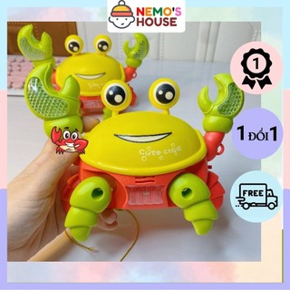 Đồ chơi con cua chạy pin có phát nhạc và đèn cho bé, con cua chạy bằng pin bò ngang vui nhộn đáng yêu